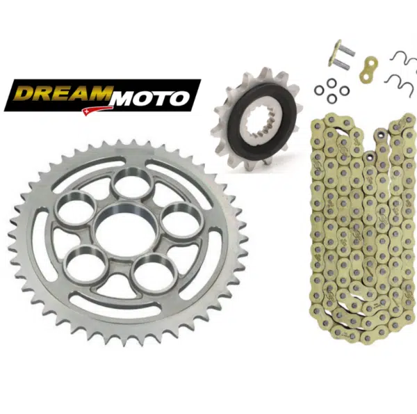 Kit chaine Regina HPE sans entretien Ducati Multistrada 1200 2015 à 2017 Kit chaine Regina HPE sans entretien Ducati Multistrada 1200 2015 à 2017 livré complet avec chaine, pignon silencieux et couronne